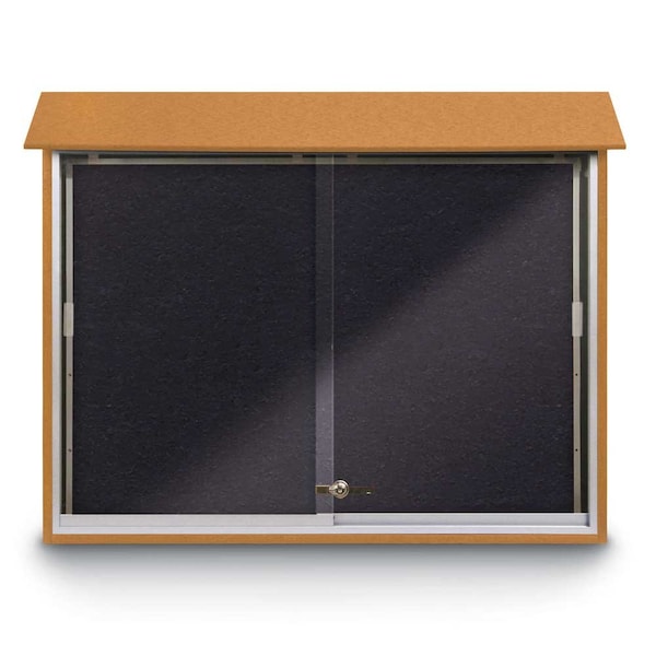 Outdoor Enclosed Combo Board, 72"x36", Bronze Frame/Blue & Cloud
